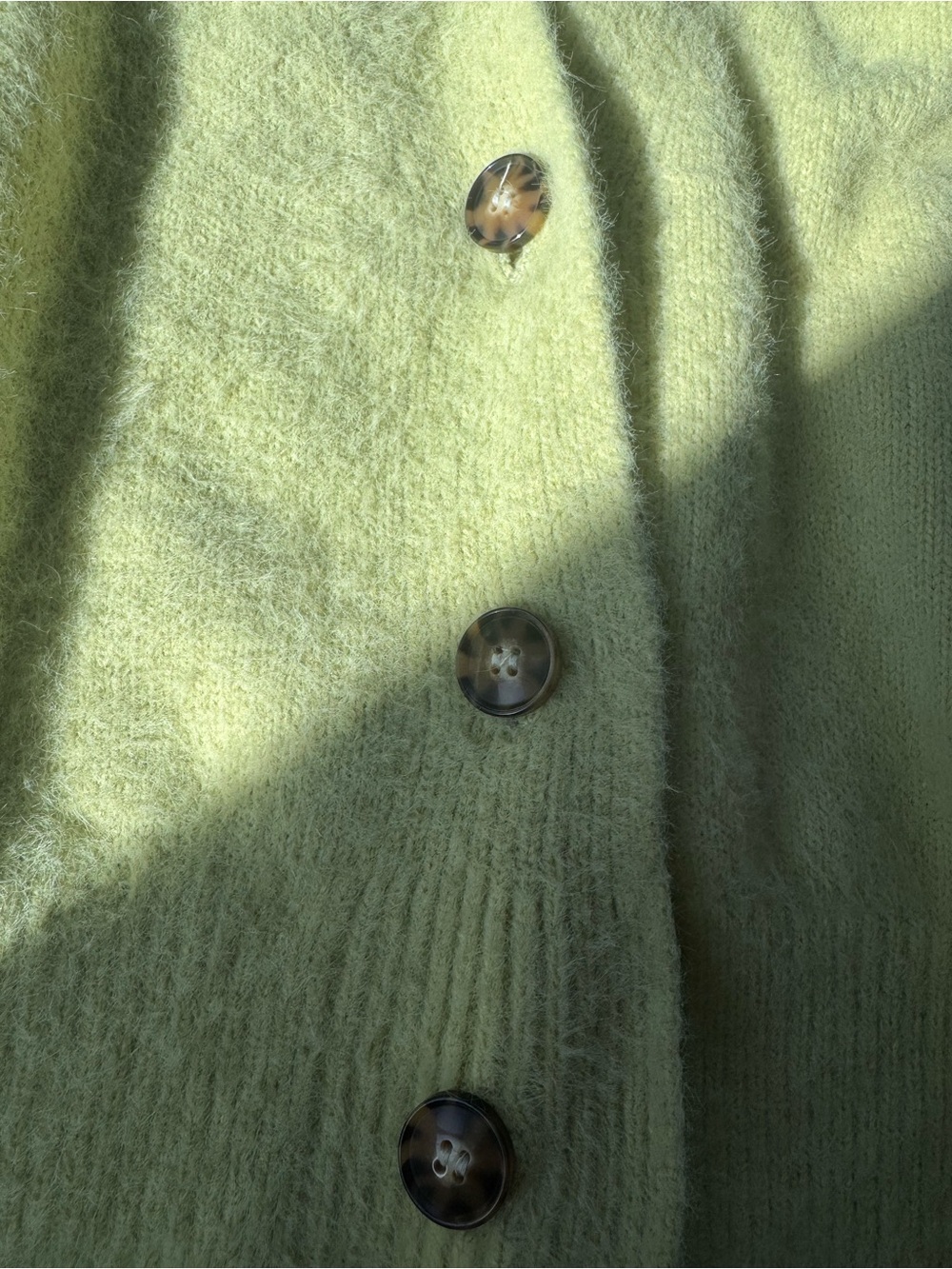 Urban Outfitters Soft Chartreuse Fuzzy Cardigan - Picture 3 of 4